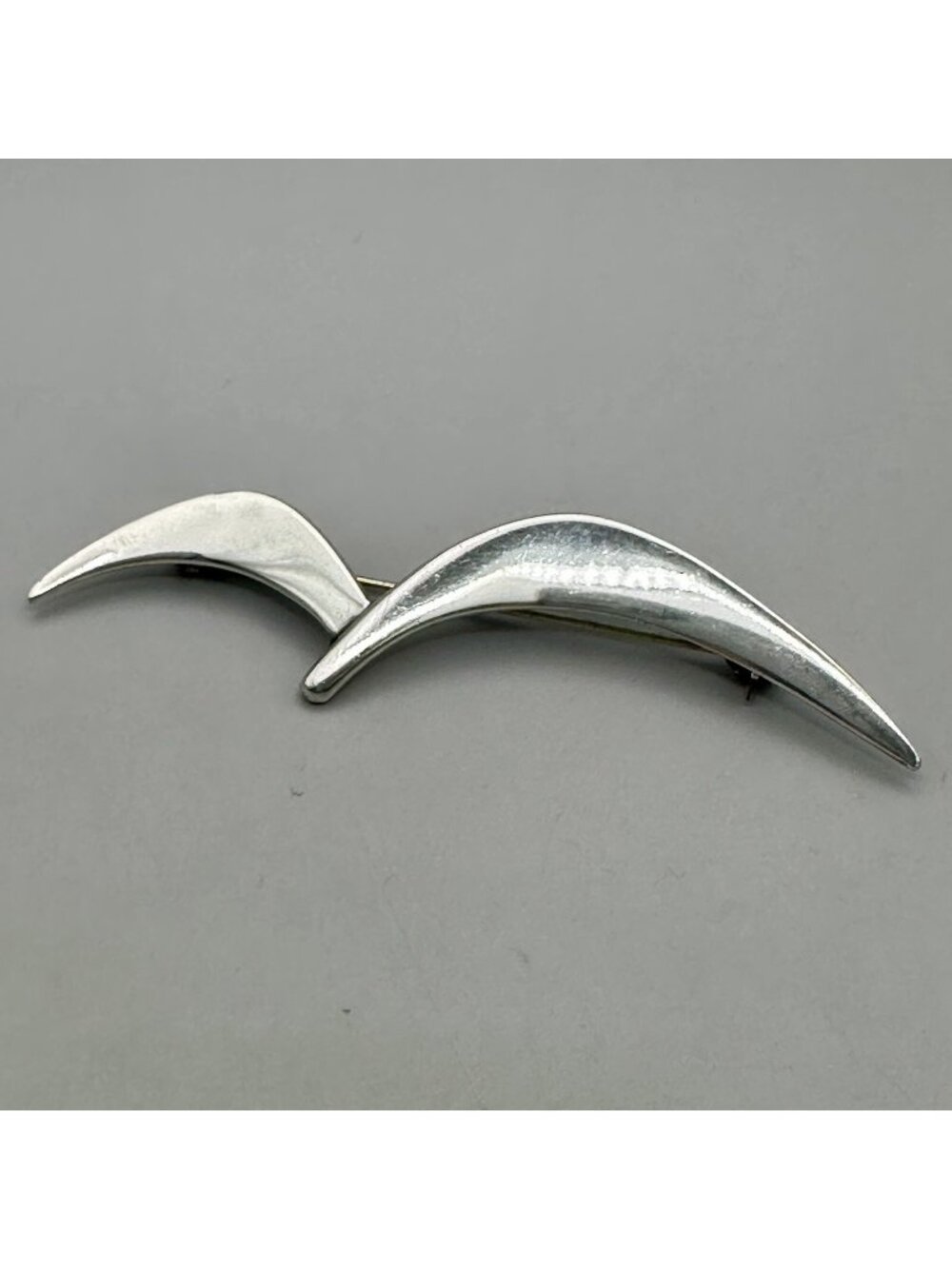 Modernist Seagull Abstract Bird Brooch Royal Copenhagen Denmark Sterling Silver